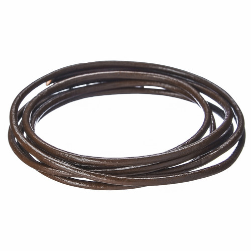 Realeather(R) Crafts Round Leather Lace 2mmX2yd-Brown - RL0202-0103