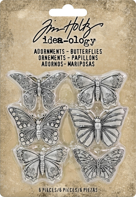 Idea-Ology Metal Adornments 1" 6/Pkg-Butterflies TH93689 - 040861936896