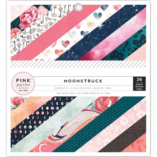 Pink Paislee Single-Sided Paper Pad 6"X6" 36/Pkg-Moonstruck, 24 Designs/1-2 Each 310485 - 718813104852