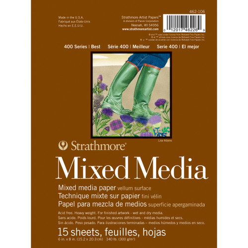 Strathmore Mixed Media Vellum Paper Pad 6"X8"-15 Sheets - 62462106 - 012017462269