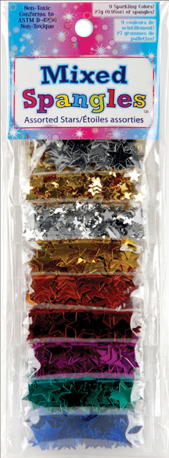 Sulyn Mixed Spangles 3g 9/Pkg-Assorted Stars 665891 - 717968172037