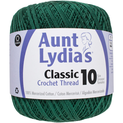 Aunt Lydia's Classic Crochet Thread Size 10-Forest Green - 154-449 - 073650908019