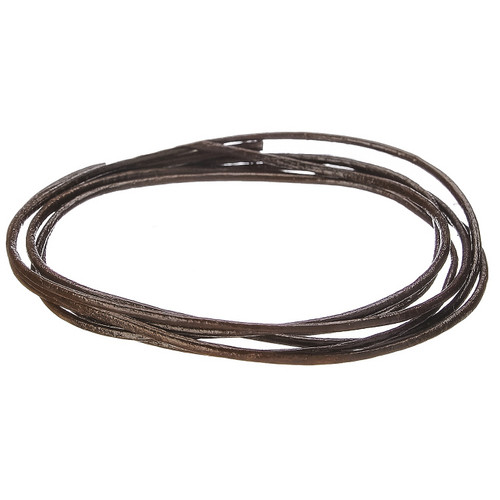 Realeather(R) Crafts Round Leather Lace 1mmX2yd-Brown - RL0102-0103