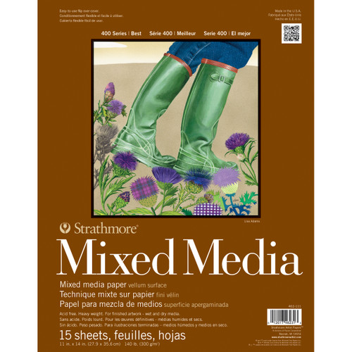 Strathmore Mixed Media Vellum Paper Pad 11"X14"-15 Sheets - 62462111 - 012017462313