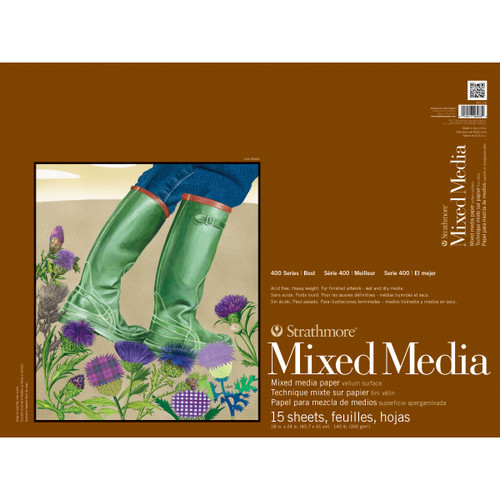 Strathmore Mixed Media Vellum Paper Pad 18"X24"-15 Sheets - 62462118 - 012017462382
