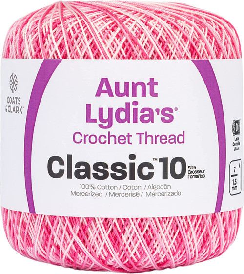 Aunt Lydia's Classic Crochet Thread Size 10-Shades Of Pink - 154-15 - 073650907753