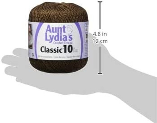 Aunt Lydia's Classic Crochet Thread Size 10-Fudge Brown - 154-131