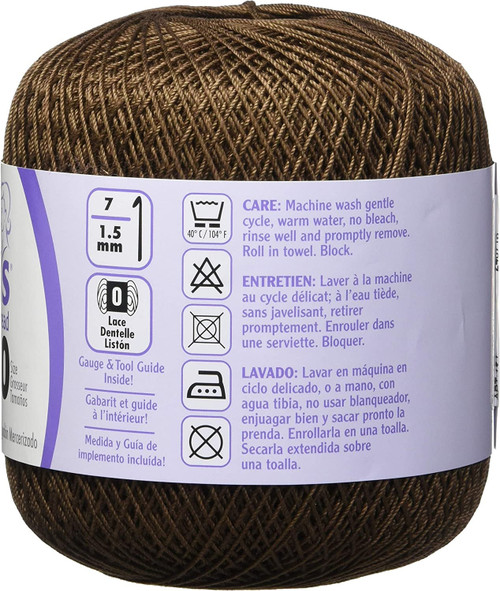 Aunt Lydia's Classic Crochet Thread Size 10-Fudge Brown - 154-131