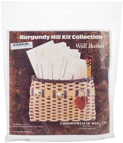 Commonwealth Burgundy Hill Basket Kit-Wall Basket 9"X7" 12800-12840 - 752303128409
