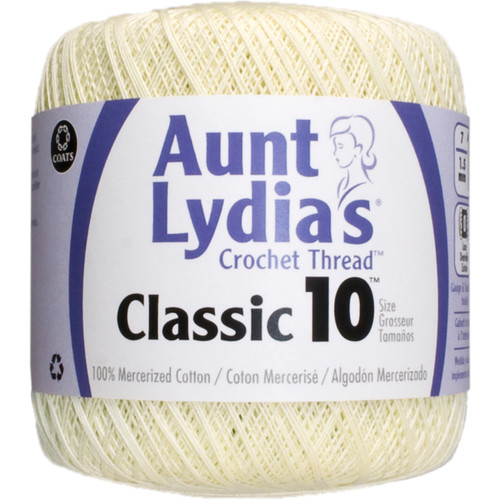 Aunt Lydia's Classic Crochet Thread Size 10-Cream - 154-420 - 073650907814