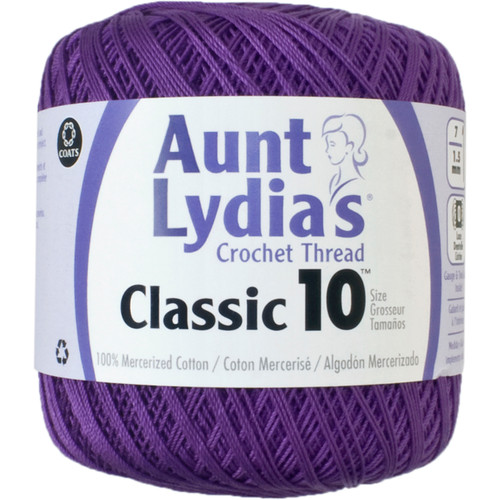 Aunt Lydia's Classic Crochet Thread Size 10-Purple - 154-458 - 073650907906