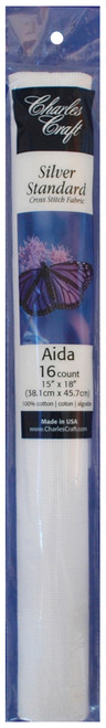 Charles Craft Silver Label Aida 16 Count 15"X18" Soft Tube-White - TC8636-6750 - 078243046901