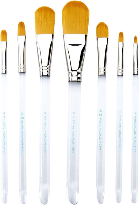 Royal & Langnickel(R) Aqualon Filbert Brush Set-7/Pkg RAQUA302