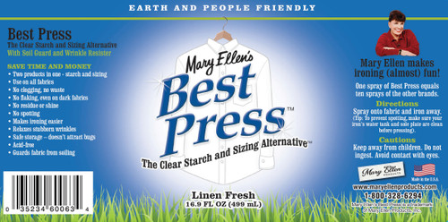 Mary Ellen's Best Press Clear Starch Alternative 16.9oz-Linen Fresh 600BP-63