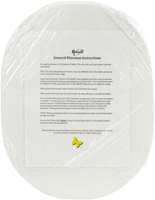 Bosal Craf-Tex Oval Place Mat Craft Pack-16"X12.5" 4/Pkg - PM2