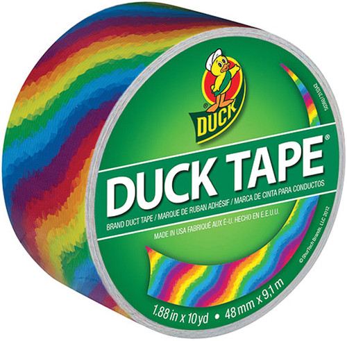 Duck Patterned Duck Tape 1.88"X10yd-Rainbow - PDT-81496 - 075353351079