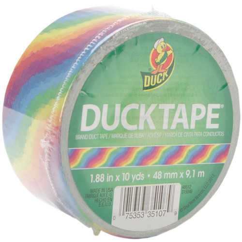 Duck Patterned Duck Tape 1.88"X10yd-Rainbow - PDT-81496