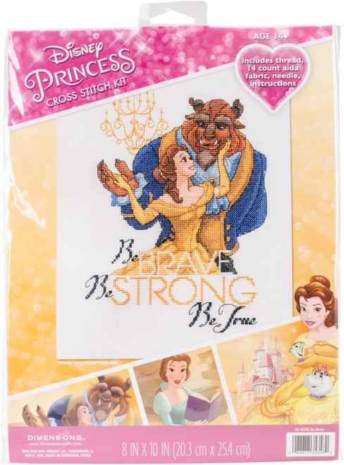 Dimensions Disney Counted Cross Stitch Kit 8"X10"-Be Brave (14 Count) 70-35358 - 088677353582