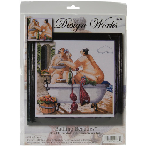 Design Works Counted Cross Stitch Kit 12"X12"-Bathing Beauties (14 Count) DW2736 - 021465027364