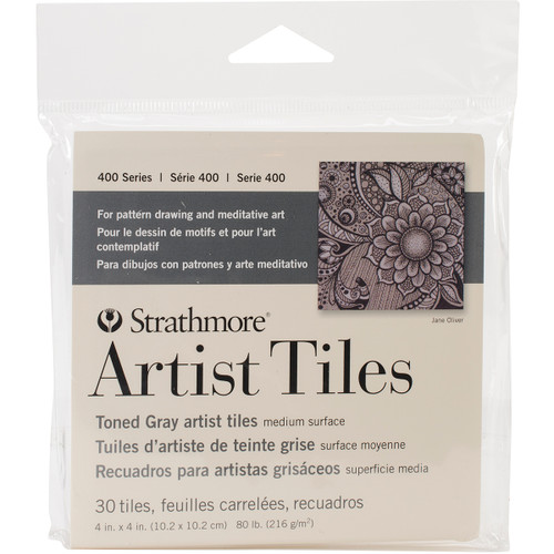 Strathmore Artist Tiles 4"X4" 30/Pkg-Toned Gray - 62105978 - 012017709173