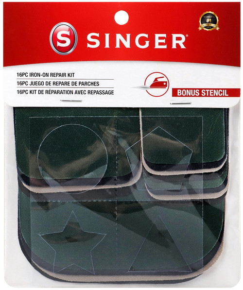 Singer Iron-On Patches Repair Kit 16/Pkg-Assorted Colors - 99 - 075691000998 Singer Iron-On Patches Repair Kit 16/Pkg-Assorted Colors - 99 - 075691000998
