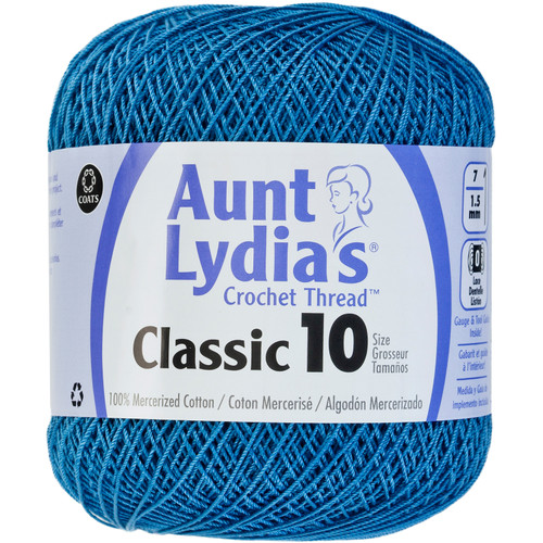 Aunt Lydia's Classic Crochet Thread Size 10-Blue Hawaii 154-805 - 073650804021