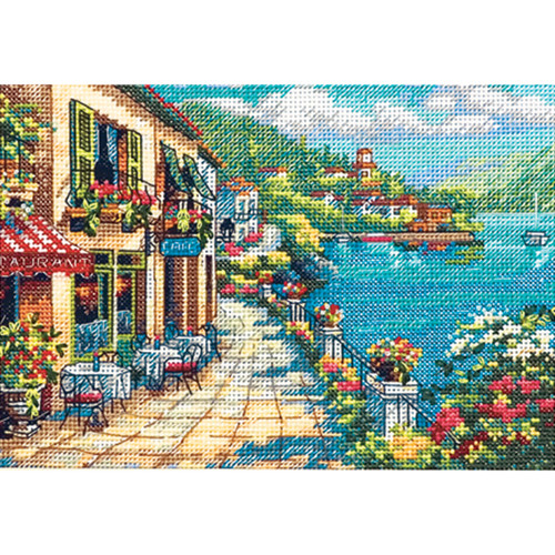 Dimensions Gold Petite Counted Cross Stitch Kit 7"X5"-Overlook Cafe (18 Count) 65093 - 088677650933