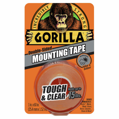 Gorilla Double-Sided Mounting Tape 1"X60"-Clear - 6065001 - 052427606501