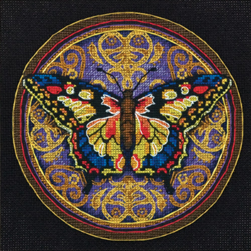 Dimensions Gold Petite Counted Cross Stitch Kit 6"X6"-Ornate Butterfly (18 Count) 65095 - 088677650957