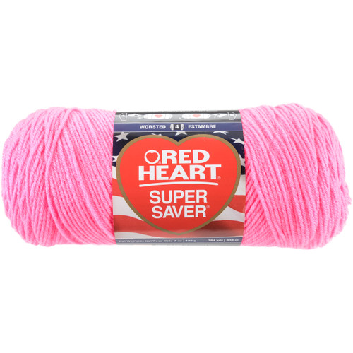 Red Heart Super Saver Yarn-Pretty 'n Pink E300B-722 - 073650774775