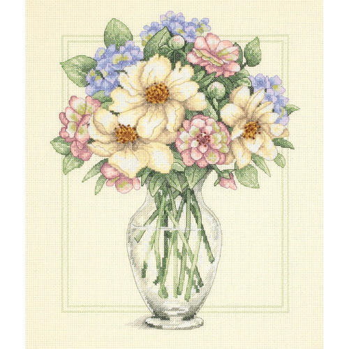 Dimensions Counted Cross Stitch Kit 12"X14"-Flowers In Tall Vase (14 Count) 35228 - 088677352288