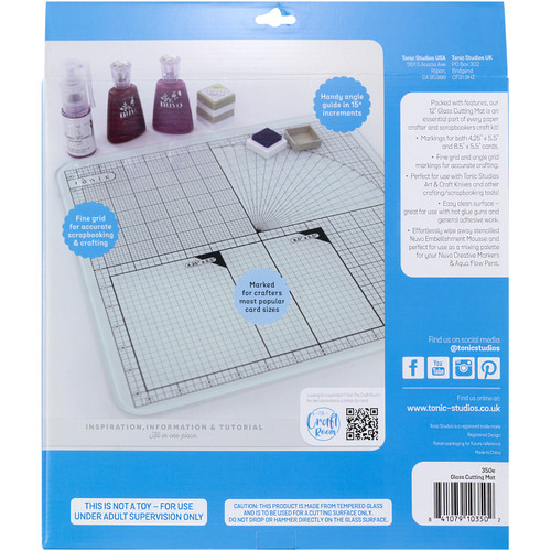 Tonic Tempered Glass Cutting Mat-12"X12" - TGM465