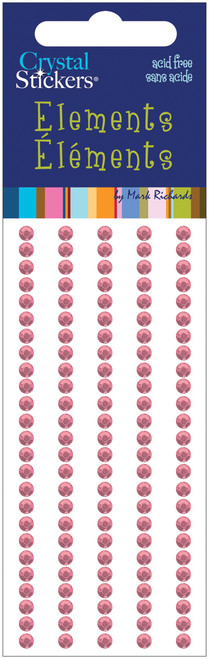 Mark Richards Crystal Stickers Elements 3mm Round 125/Pkg-Light Pink CS3MM-1665 - 842672012666