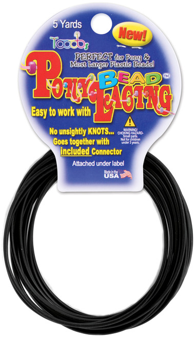 Pony Bead Lacing 2mmX5yd-Black - PBL05-03 - 725879220037
