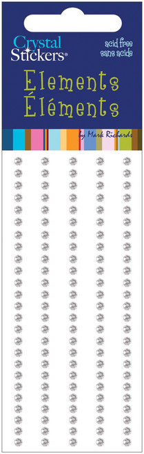 Mark Richards Crystal Stickers Elements 3mm Round 125/Pkg-Clear CS3MM-1652 - 842672008812