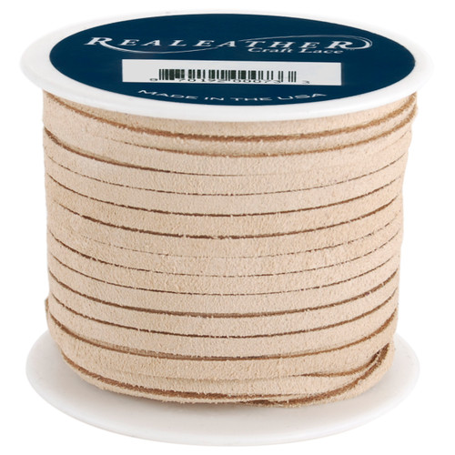 Realeather(R) Crafts Suede Lace 1/8"X25yd-Beige SOS25-2008 - 870192000764