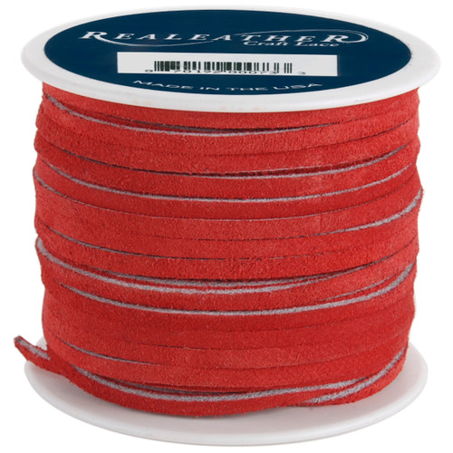 Realeather(R) Crafts Suede Lace 1/8"X25yd-Red SOS25-2010 - 870192001105