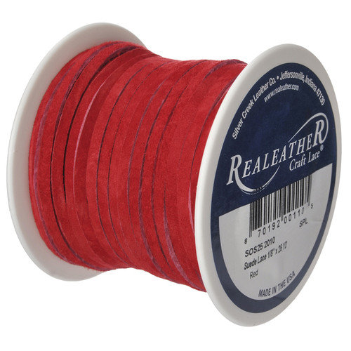 Realeather(R) Crafts Suede Lace 1/8"X25yd-Red SOS25-2010