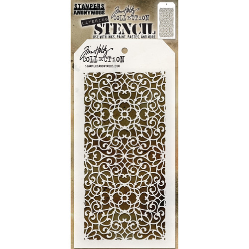 Tim Holtz Layered Stencil 4.125"X8.5"-Ornate - THS-076 - 653341455512