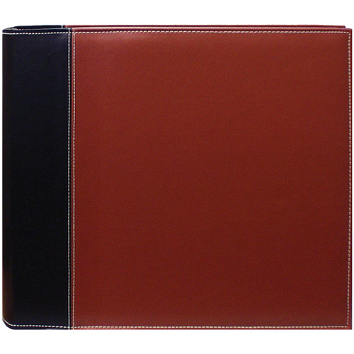 Pioneer 3-Ring Sewn Cover Album 12"X12"-Black/Brown PTM12-BN2