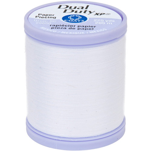 Coats Dual Duty XP Paper Piecing Thread 225yd-White - S942-0100 - 073650831560