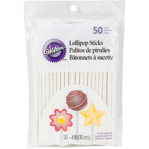 Wilton Lollipop Sticks 50/Pkg-4" W1006S - 070896190062