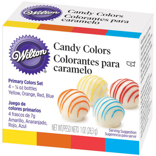 Candy Colors .25oz 4/Pkg-Yellow, Orange, Red & Blue W1913-1299 - 070896192998
