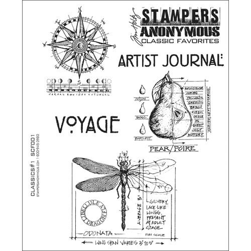 Stampers Anonymous Cling Stamps 7"X8.5"-Classics #1 SCF-1
