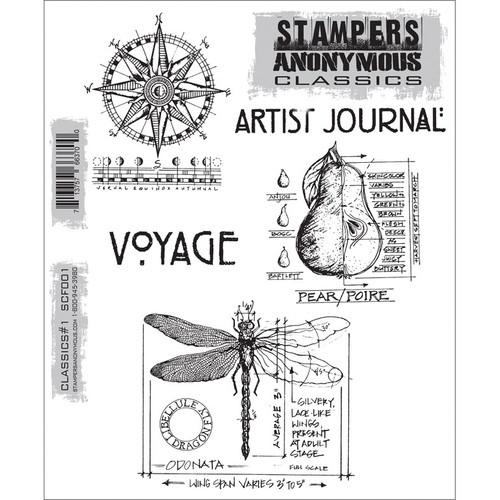 Stampers Anonymous Cling Stamps 7"X8.5"-Classics #1 SCF-1