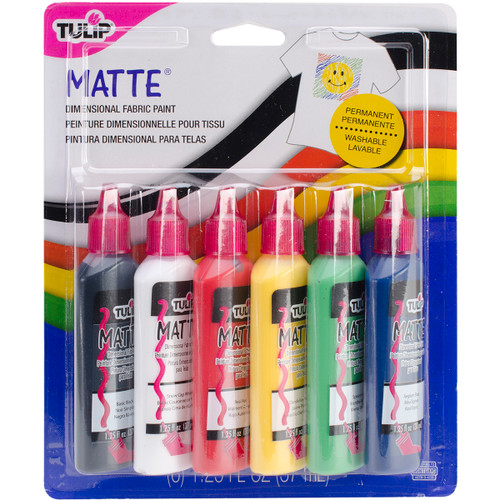 Tulip Dimensional Fabric Paints 1.25oz 6/Pkg-Matte - SK-15553 - 017754155535