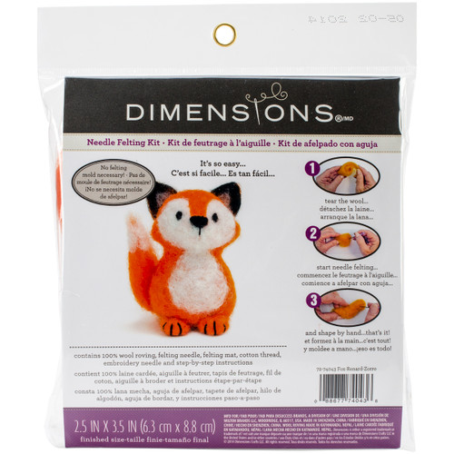 Dimensions Feltworks Needle Felting Kit-Fox 72-74043 - 088677740436