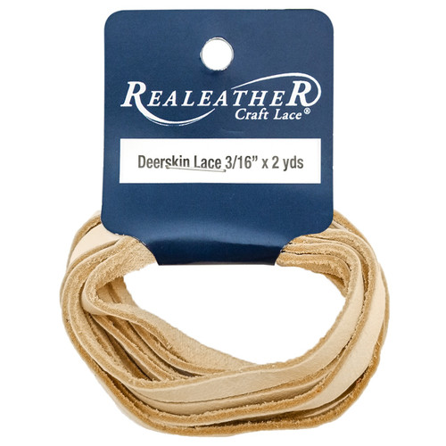 Realeather(R) Crafts Deerskin Lace 3/16"X2yd Packaged-Buckskin - DOS31602-0270 - 870192003123