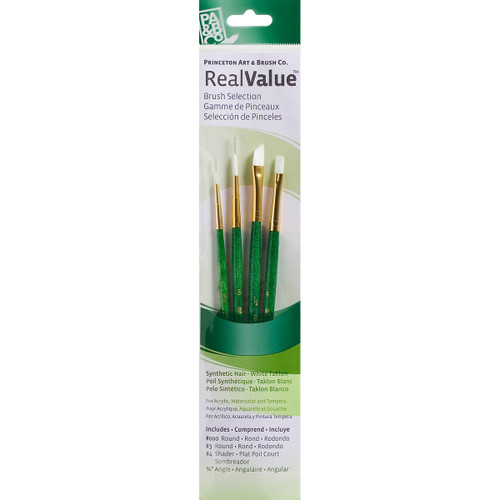 Princeton Synthetic White Taklon Real Value Brush Set-4/Pkg P9117 - 757063918529