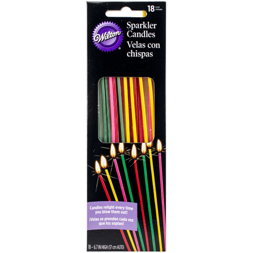 Wilton Sparkler Candles 6.5" 18/Pkg-Assorted Colors W1230 - 070896282309